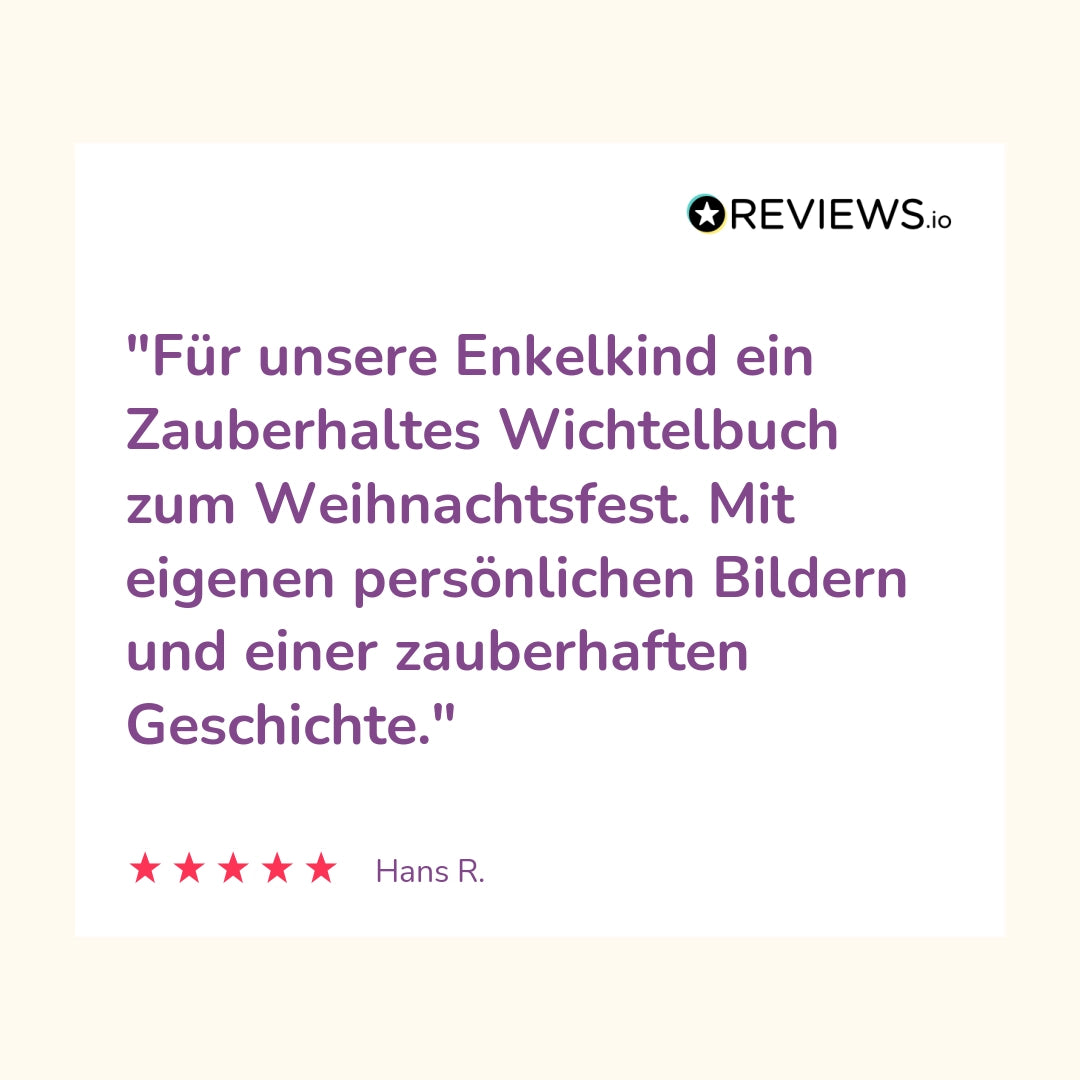 Produktbewertung: "Für unsere Enkelkind ein Zauberhaltes Wichtelbuch zum Weihnachtsfest. Mit eigenen persönlichen Bildern und einer zauberhaften Geschichte."