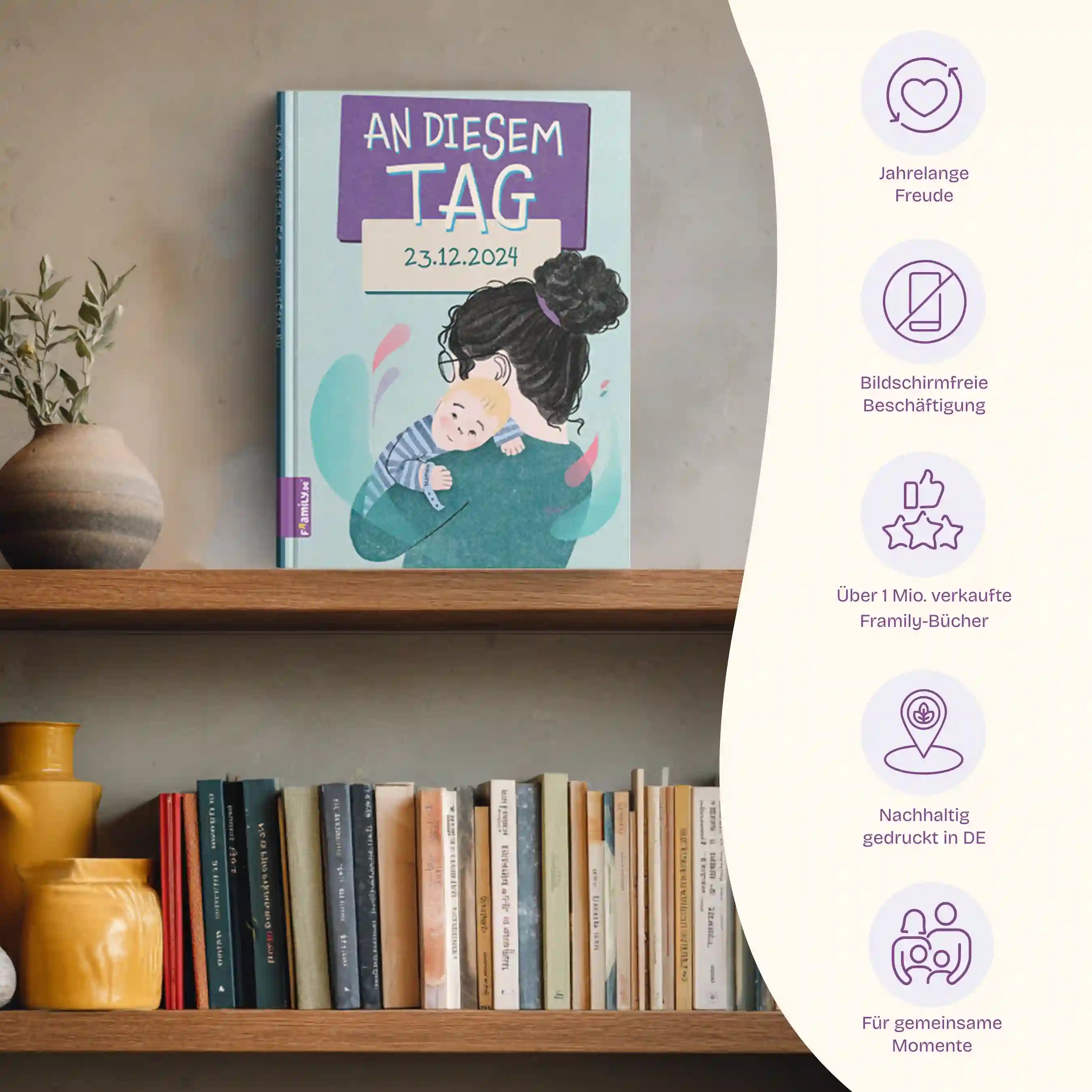 Vorteile: Jahrelange Freude, Bildschirmfreie Beschäftigung, Über 1 Mio. verkaufte Framily-Bücher, Nachhaltig gedruckt in DE, Für gemeinsame Momente