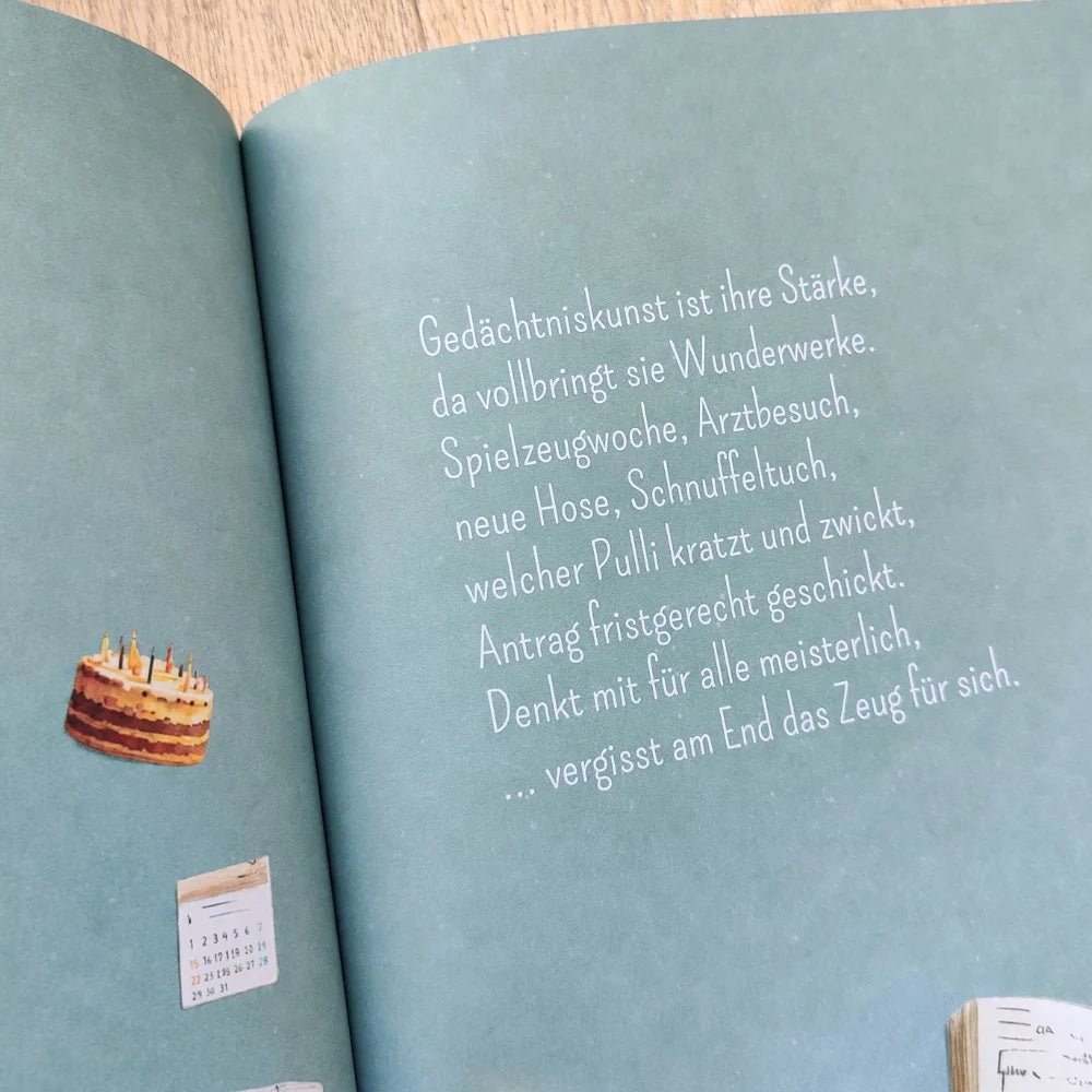 Ausschnitt aus dem Framily Mama-Buch. Mamas Gedächtniskunst