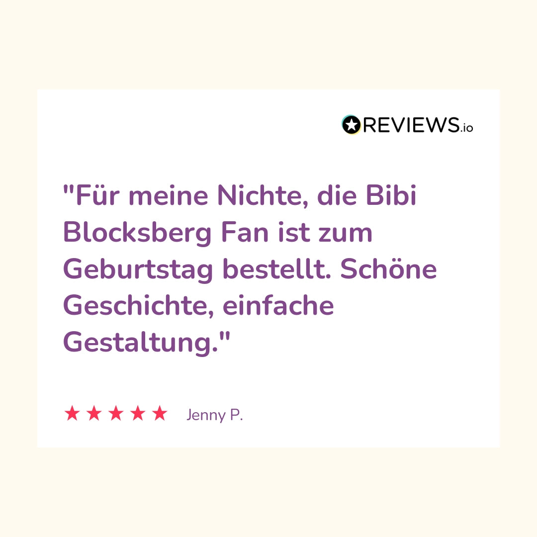 Produktbewertung: "Für meine Nichte, die Bibi Blocksberg Fan ist zum Geburtstag bestellt. Schöne Geschichte, einfache Gestaltung."