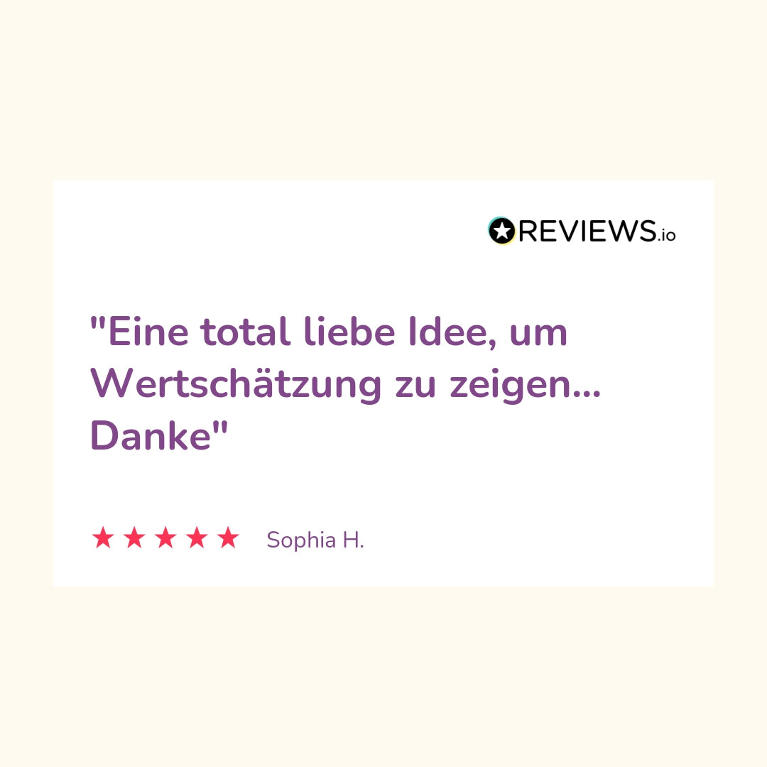 Produktbewertung: "Eine total liebe Idee, um Wertschätzung zu zeigen...Danke"