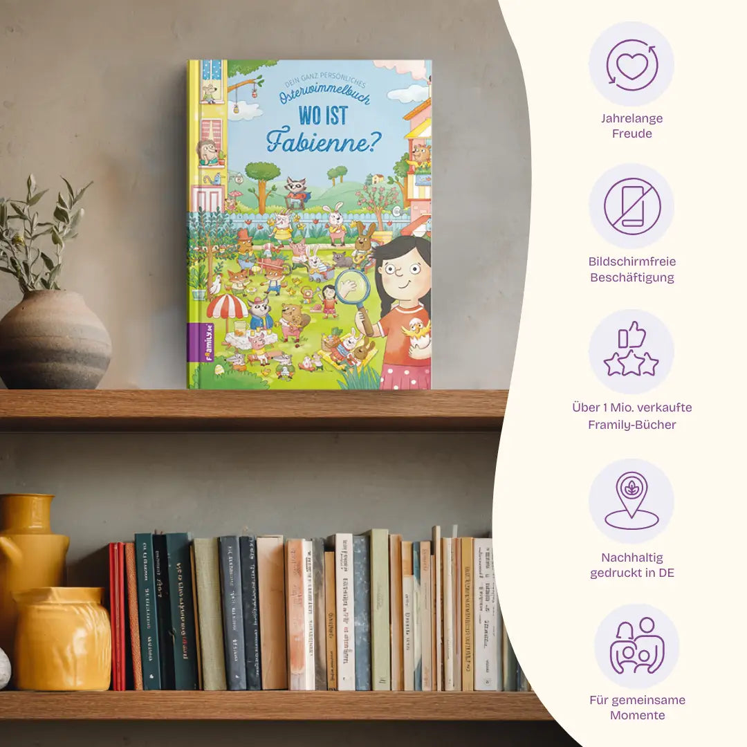 Vorteile: Jahrelange Freude, Bildschirmfreie Beschäftigung, Über 1 Mio. verkaufte Framily-Bücher, Nachhaltig gedruckt in DE, Für gemeinsame Momente